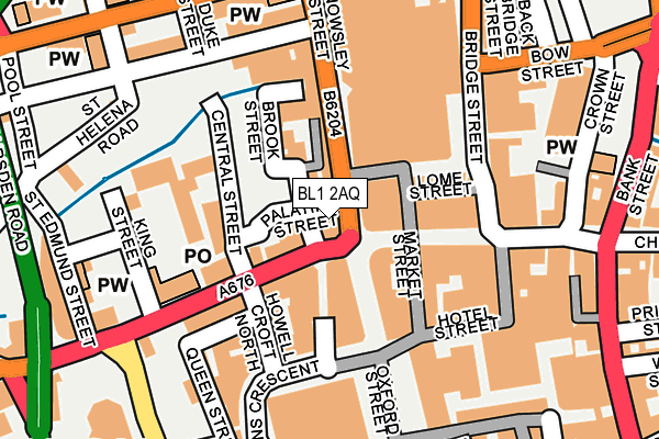 BL1 2AQ map - OS OpenMap – Local (Ordnance Survey)