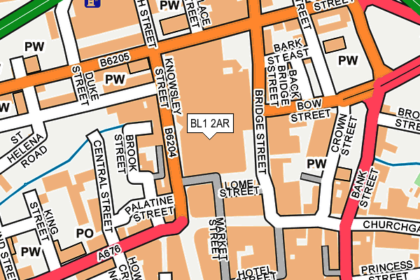 BL1 2AR map - OS OpenMap – Local (Ordnance Survey)