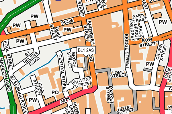 BL1 2AS map - OS OpenMap – Local (Ordnance Survey)