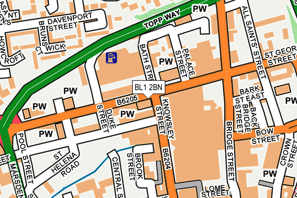 BL1 2BN map - OS OpenMap – Local (Ordnance Survey)