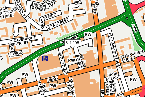 BL1 2DR map - OS OpenMap – Local (Ordnance Survey)