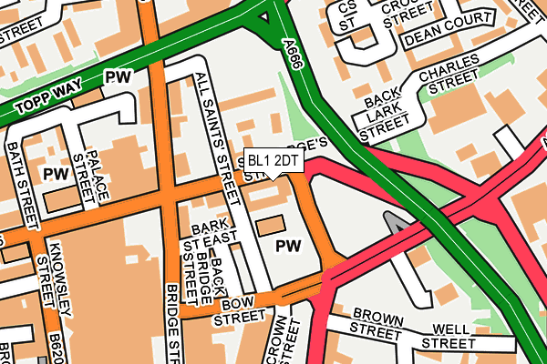 BL1 2DT map - OS OpenMap – Local (Ordnance Survey)