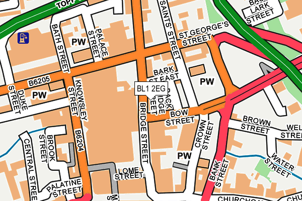 BL1 2EG map - OS OpenMap – Local (Ordnance Survey)