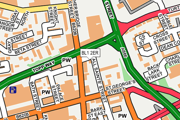 BL1 2ER map - OS OpenMap – Local (Ordnance Survey)