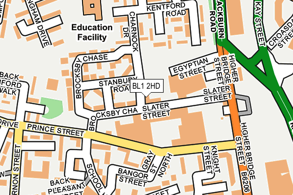 BL1 2HD map - OS OpenMap – Local (Ordnance Survey)