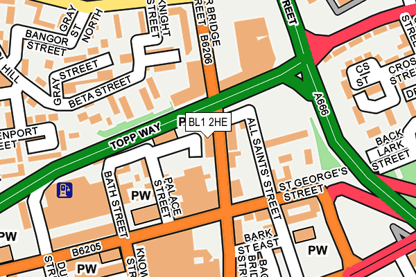 BL1 2HE map - OS OpenMap – Local (Ordnance Survey)