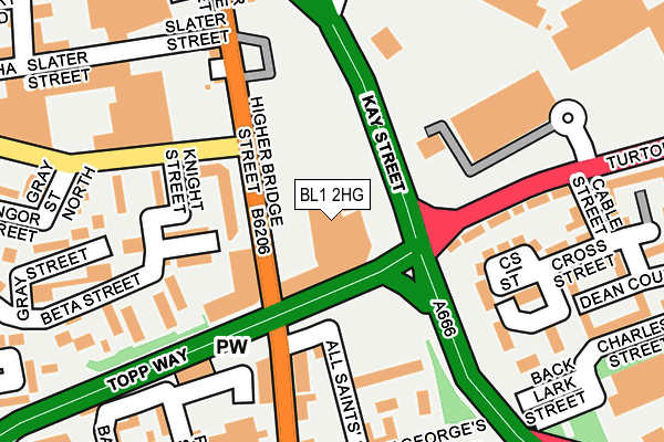 BL1 2HG map - OS OpenMap – Local (Ordnance Survey)