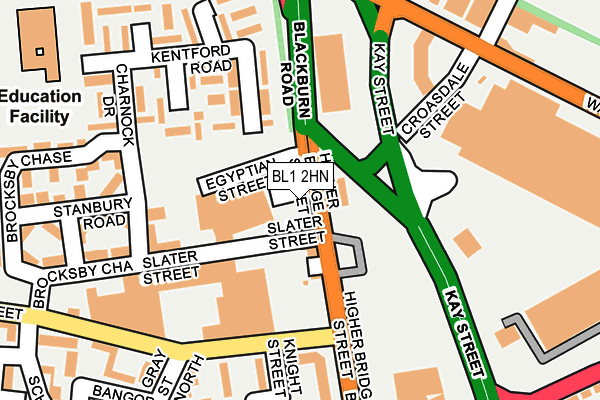 BL1 2HN map - OS OpenMap – Local (Ordnance Survey)