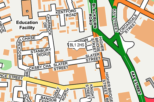 BL1 2HS map - OS OpenMap – Local (Ordnance Survey)