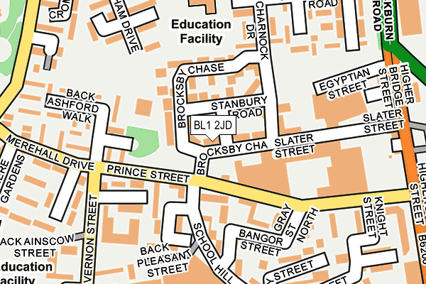 BL1 2JD map - OS OpenMap – Local (Ordnance Survey)
