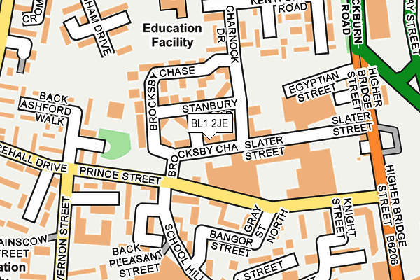 BL1 2JE map - OS OpenMap – Local (Ordnance Survey)