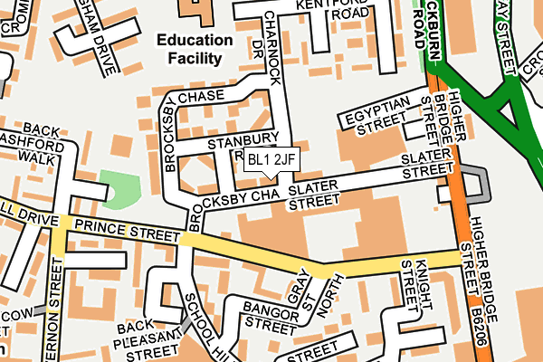 BL1 2JF map - OS OpenMap – Local (Ordnance Survey)