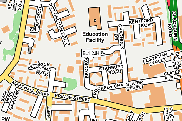 BL1 2JH map - OS OpenMap – Local (Ordnance Survey)