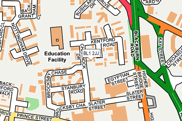BL1 2JJ map - OS OpenMap – Local (Ordnance Survey)