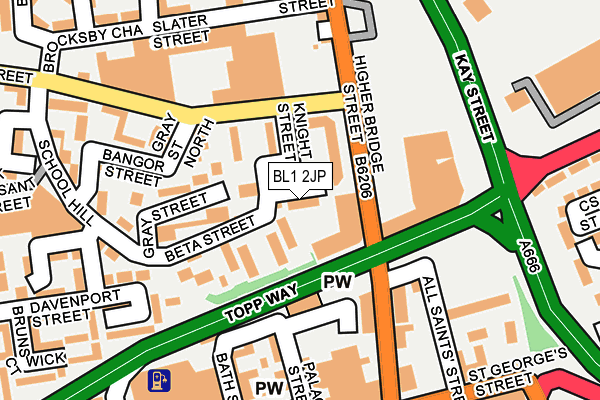 BL1 2JP map - OS OpenMap – Local (Ordnance Survey)