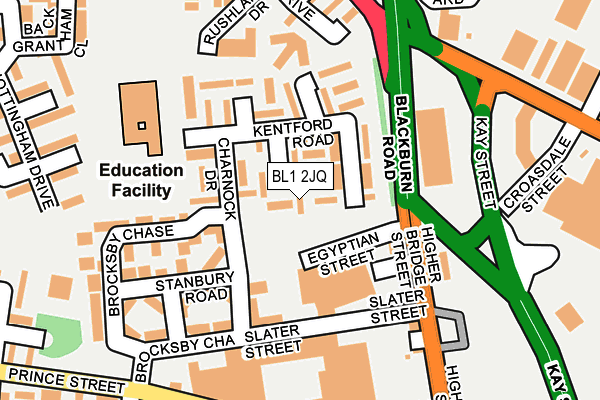 BL1 2JQ map - OS OpenMap – Local (Ordnance Survey)