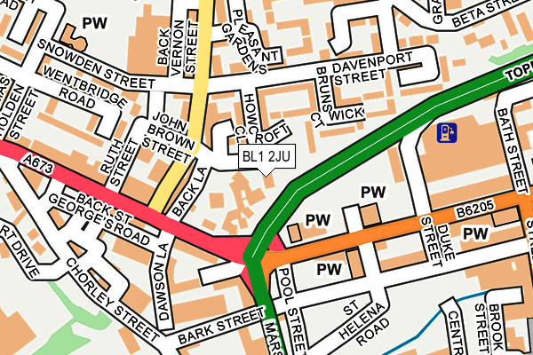 BL1 2JU map - OS OpenMap – Local (Ordnance Survey)