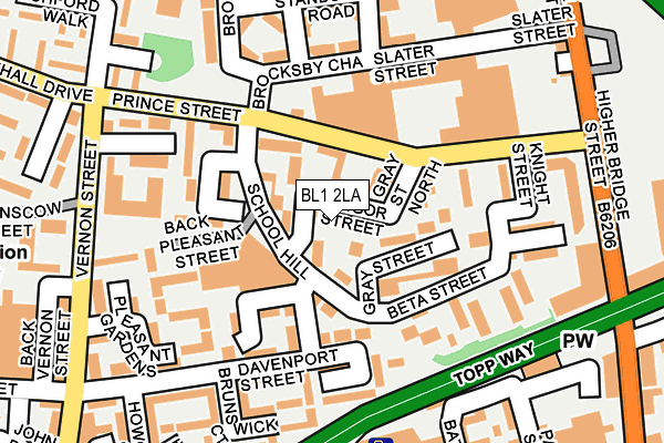 BL1 2LA map - OS OpenMap – Local (Ordnance Survey)