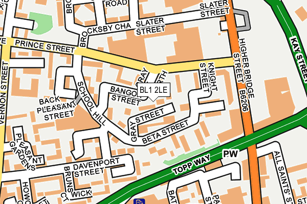 BL1 2LE map - OS OpenMap – Local (Ordnance Survey)