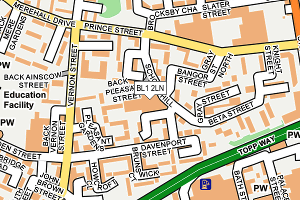 BL1 2LN map - OS OpenMap – Local (Ordnance Survey)