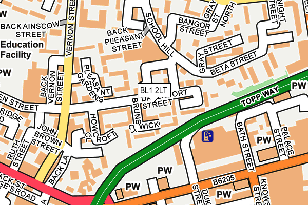 BL1 2LT map - OS OpenMap – Local (Ordnance Survey)