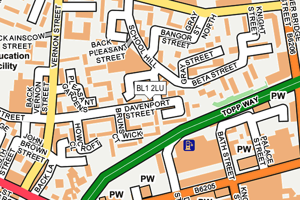 BL1 2LU map - OS OpenMap – Local (Ordnance Survey)