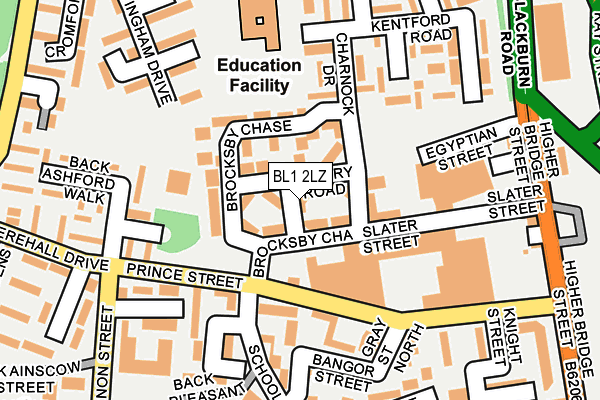 BL1 2LZ map - OS OpenMap – Local (Ordnance Survey)