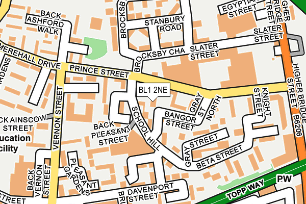 BL1 2NE map - OS OpenMap – Local (Ordnance Survey)
