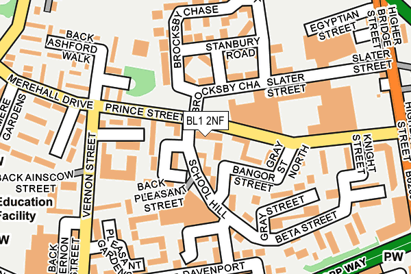 BL1 2NF map - OS OpenMap – Local (Ordnance Survey)
