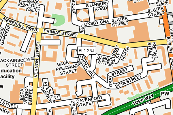 BL1 2NJ map - OS OpenMap – Local (Ordnance Survey)