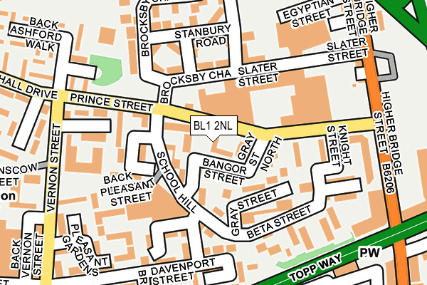 BL1 2NL map - OS OpenMap – Local (Ordnance Survey)