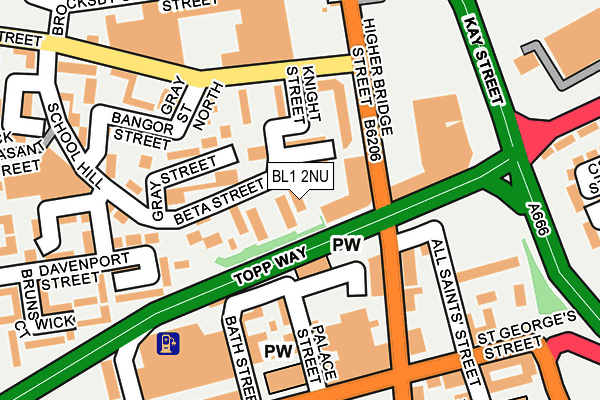 BL1 2NU map - OS OpenMap – Local (Ordnance Survey)