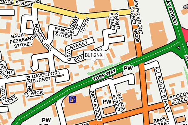 BL1 2NX map - OS OpenMap – Local (Ordnance Survey)