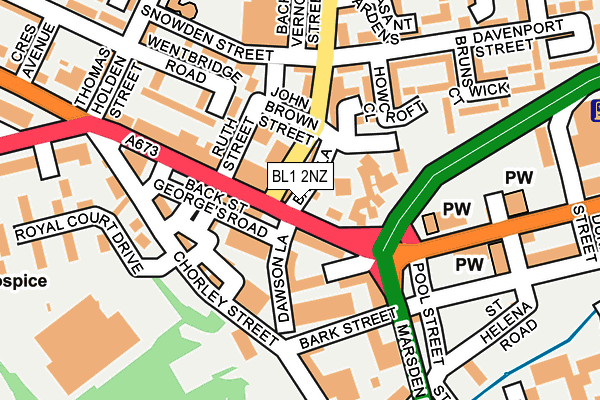 BL1 2NZ map - OS OpenMap – Local (Ordnance Survey)