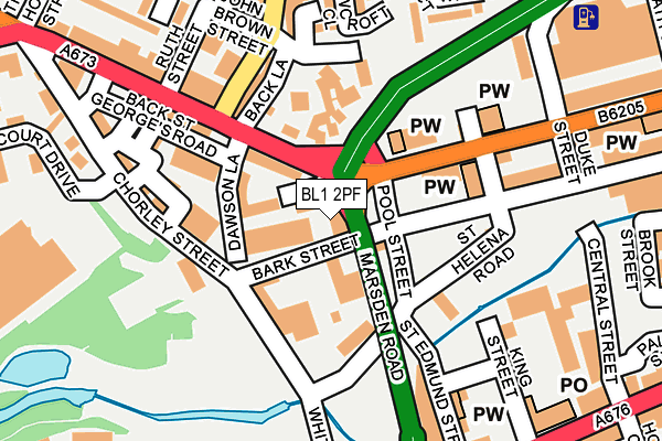 BL1 2PF map - OS OpenMap – Local (Ordnance Survey)
