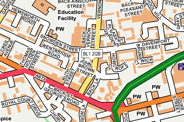 BL1 2QB map - OS OpenMap – Local (Ordnance Survey)