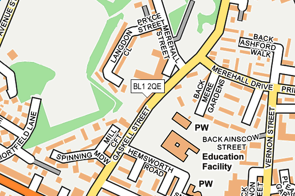 BL1 2QE map - OS OpenMap – Local (Ordnance Survey)