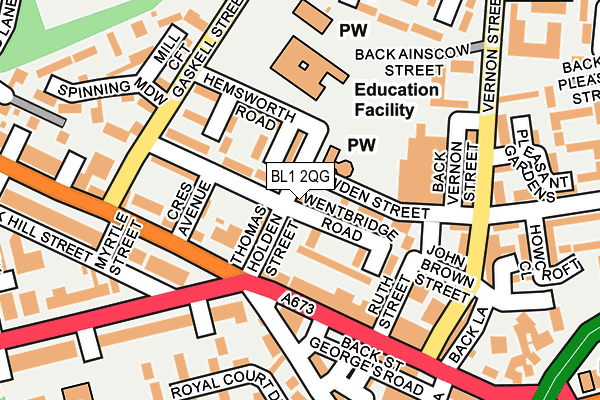 BL1 2QG map - OS OpenMap – Local (Ordnance Survey)