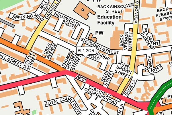 BL1 2QR map - OS OpenMap – Local (Ordnance Survey)