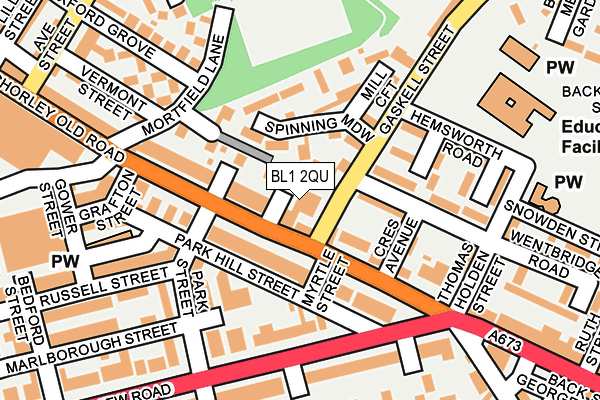 BL1 2QU map - OS OpenMap – Local (Ordnance Survey)