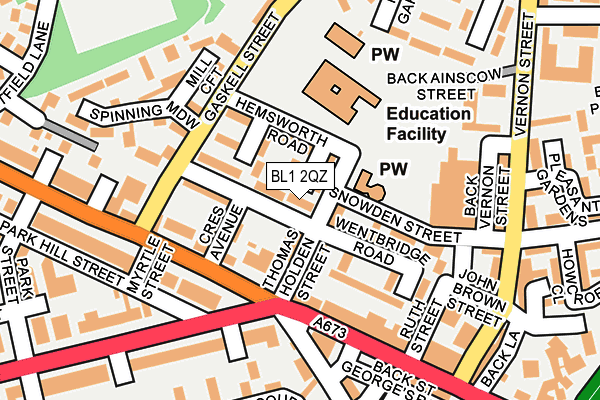 BL1 2QZ map - OS OpenMap – Local (Ordnance Survey)