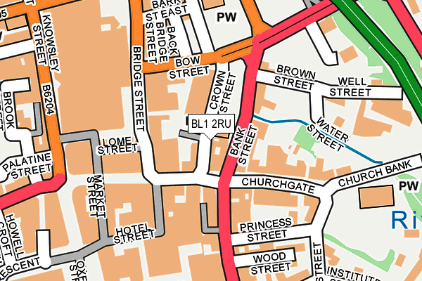 BL1 2RU map - OS OpenMap – Local (Ordnance Survey)
