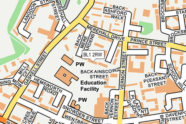 BL1 2RW map - OS OpenMap – Local (Ordnance Survey)