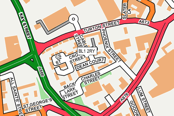 BL1 2RY map - OS OpenMap – Local (Ordnance Survey)