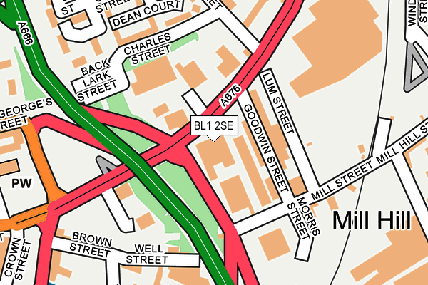 BL1 2SE map - OS OpenMap – Local (Ordnance Survey)