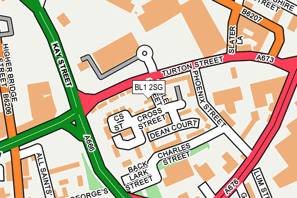 BL1 2SG map - OS OpenMap – Local (Ordnance Survey)