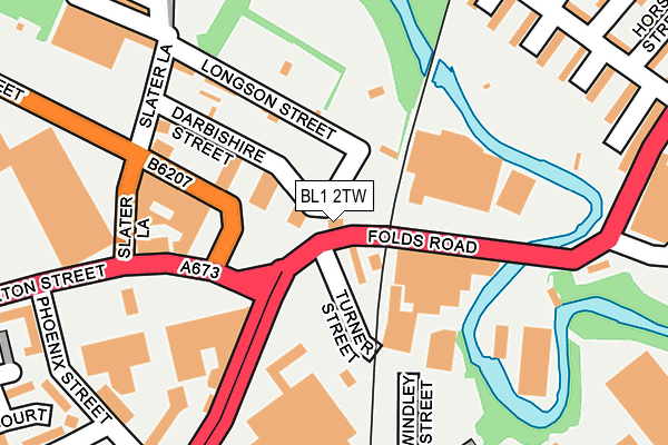 BL1 2TW map - OS OpenMap – Local (Ordnance Survey)