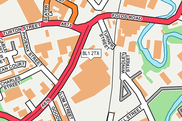 BL1 2TX map - OS OpenMap – Local (Ordnance Survey)