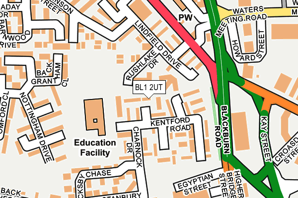 BL1 2UT map - OS OpenMap – Local (Ordnance Survey)