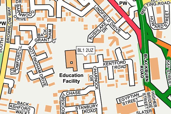 BL1 2UZ map - OS OpenMap – Local (Ordnance Survey)